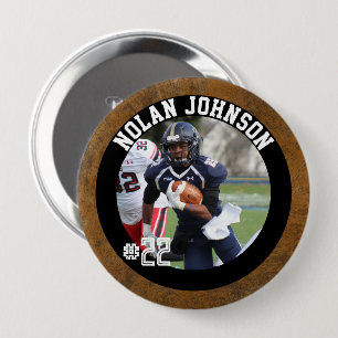 Custom Football Player game day team spirit Button