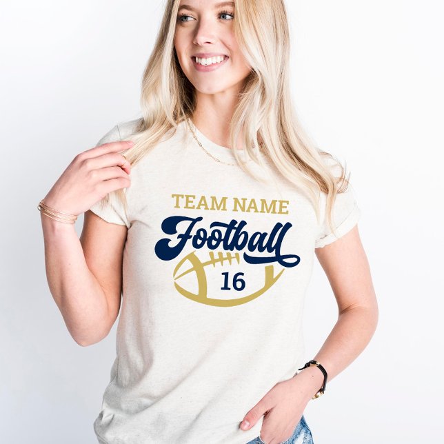 Custom Football Player Name and Number Womens Tri-Blend Shirt (Creator Uploaded)