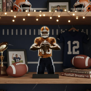 Custom Football Player Photo Cutout Statuette