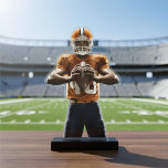 Custom Football Player Photo Cutout Statuette<br><div class="desc">Capture the excitement of the game and celebrate your football star with a Custom Football Player Acrylic Photo Cut Out! Imagine the thrill of seeing your favorite player immortalized in a striking acrylic cut-out that captures every detail of their gear and intensity. Getting started is simple: Remove the Background: Use...</div>