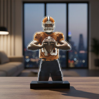 Custom Football Player Photo Cutout Statuette
