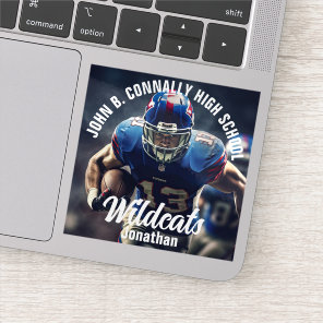 Custom Football Player Photo High School Laptop Sticker