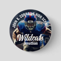 Custom Football Player Photo High School Spirit Button
