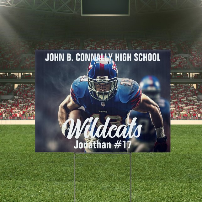Custom Football Player Photo High School Yard Sign (Creator Uploaded)