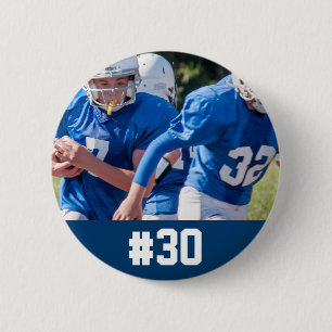 Custom Football Player Photo Number Button