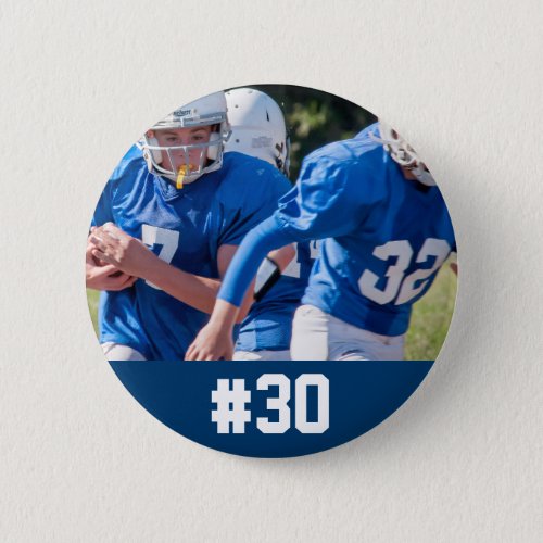 Custom Football Player Photo Number Button