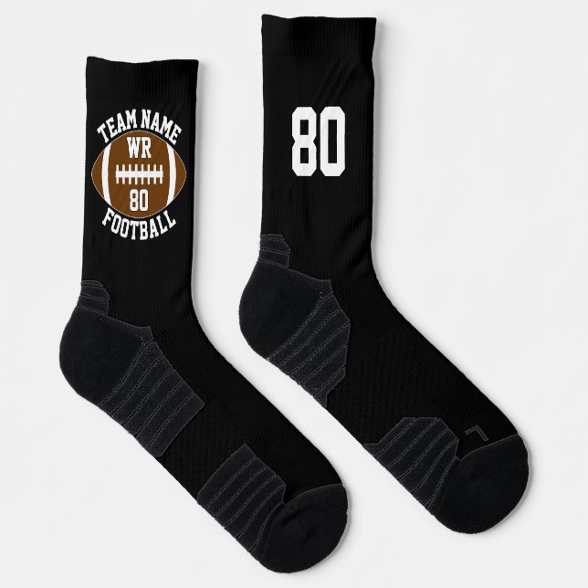Custom Football Player Team Name and Number Sports Socks (Right)