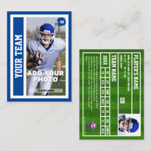 Custom Football Quarterback Trading Card (Blue)