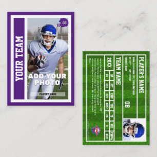 Custom Football Quarterback Trading Card (Purple)