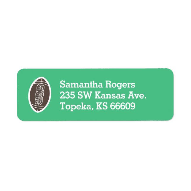 Custom Football Return Address Labels (Front)