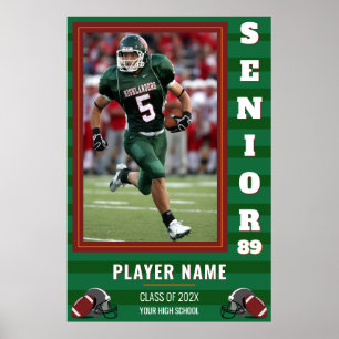 Custom Football Senior Night Photo Poster