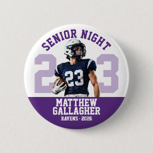 Custom Football Senior Night Player Photo Button