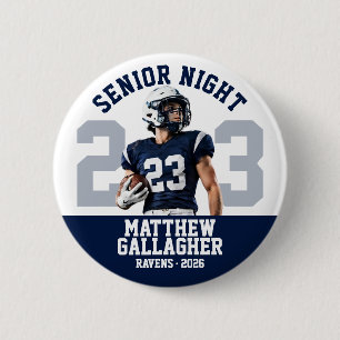 Custom Football Senior Night Player Photo Button