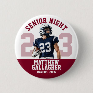 Custom Football Senior Night Player Photo Button