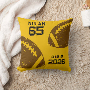 Custom Football Senior Player Number Class of Throw Pillow