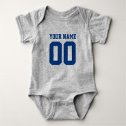Custom Football Sports Jersey Number Baby Bodysuit at Zazzle