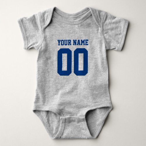 Custom football sports jersey number baby bodysuit