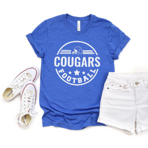 Custom Football Team Badge Royal Blue Mom Tri-Blend Shirt