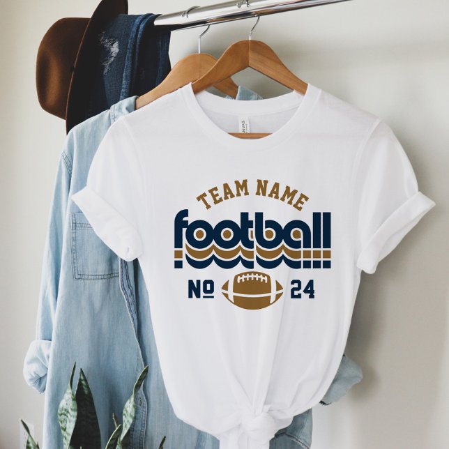 Custom Football Team Blue and Brown Women's Tri-Blend Shirt (Creator Uploaded)
