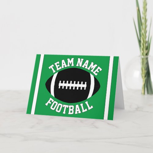 Custom Football Team Name and Color Sports Party Card