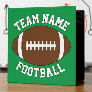 Custom Football Team Name Coach's Playbook 3 Ring Binder
