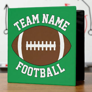 Custom Football Team Name Coach's Playbook 3 Ring Binder