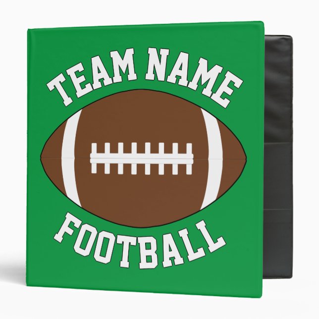 Custom Football Team Name Coach's Playbook 3 Ring Binder (Front/Inside)