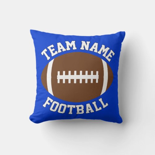 Custom Football Team Name  Colors Sports Player Throw Pillow