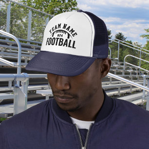 Custom Football Team Name Number Navy Trucker Hat