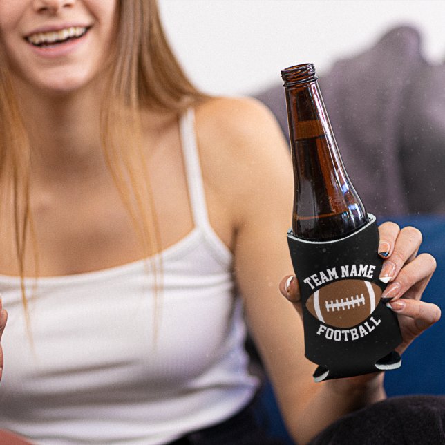 Custom Football Team Name or Text Personalized Can Cooler (Creator Uploaded)