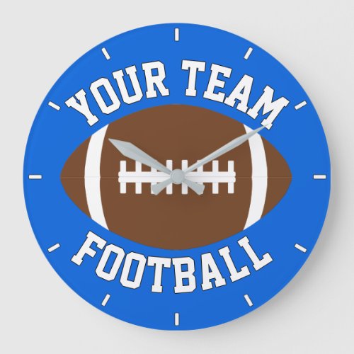 Custom Football Team Name or Text Sports Player Large Clock