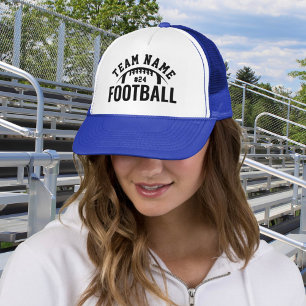Custom Football Team Name Royal Blue Trucker Hat