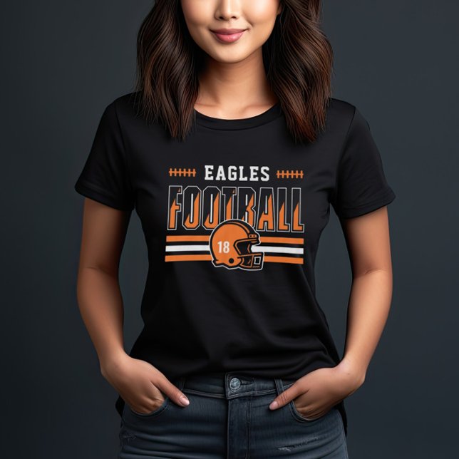 Custom Football Team Orange Stripe Mom Tri-Blend Shirt (Creator Uploaded)