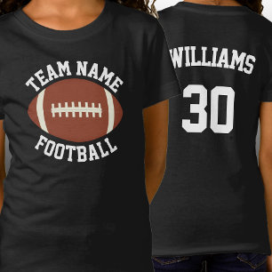 Custom Football Team, Player & Number Girls Sports T-Shirt