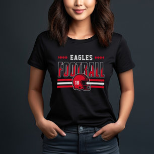Custom Football Team Red Stripe Mom Tri-Blend Shirt