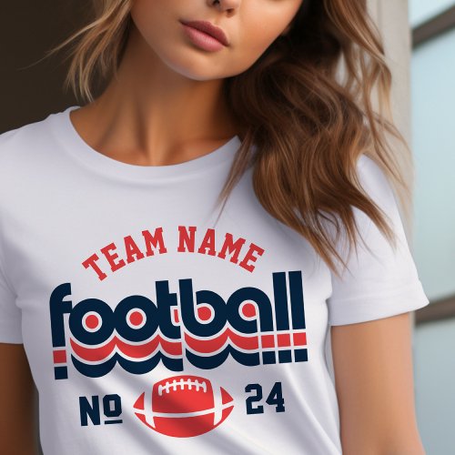 Custom Football Team Red White and Blue Womens Tri_Blend Shirt