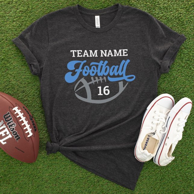 Custom Football Team Script Blue Black Mom Tri-Blend Shirt (Creator Uploaded)