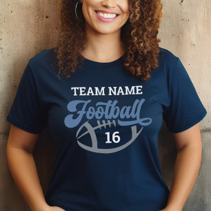 Custom Football Team Script Blue Navy Mom Tri-Blend Shirt