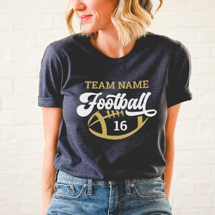 Custom Football Team Script Gold Navy Mom Tri-Blend Shirt