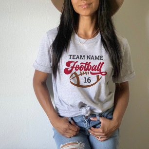 Custom Football Team Script Red Gray Mom T-Shirt
