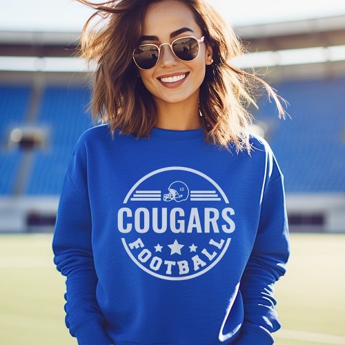 Custom Football Team with Player Name Number Blue Sweatshirt