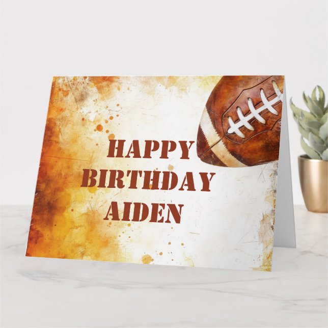 Custom Football Theme Birthday Party  Card (Small Plant)