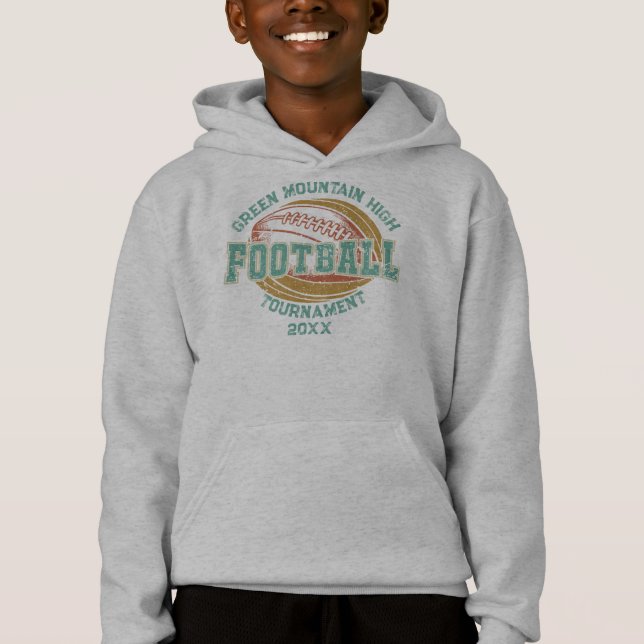 Custom Football Tournament Year Name Number Hoodie (Front)