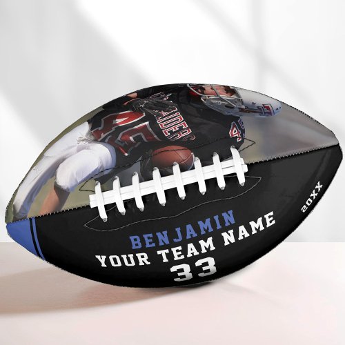 Custom Football with Name Number Team and Photo