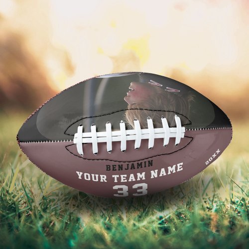 Custom Football with Name Number Team and Photo