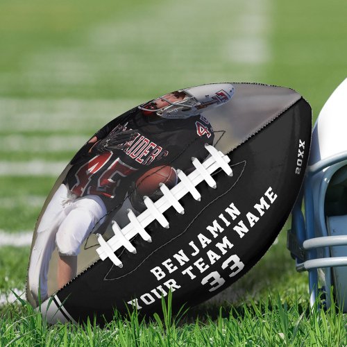 Custom Football with Name Number Team and Photo