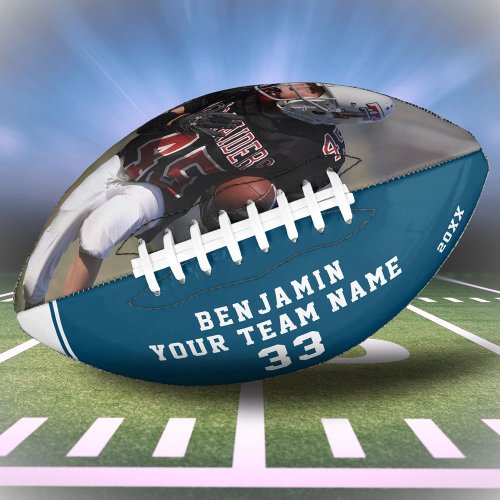 Custom Football with Name Number Team and Photo