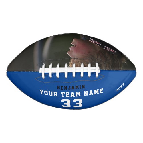 Custom Football with Name Number Team and Photo