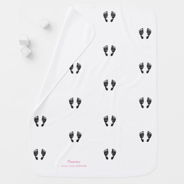 Custom Footprint  | Upload Your Baby Footprint To  Baby Blanket (In Situ)