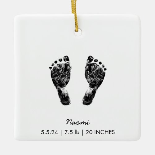 Custom Footprint   Upload Your Baby Footprint To Ceramic Ornament
